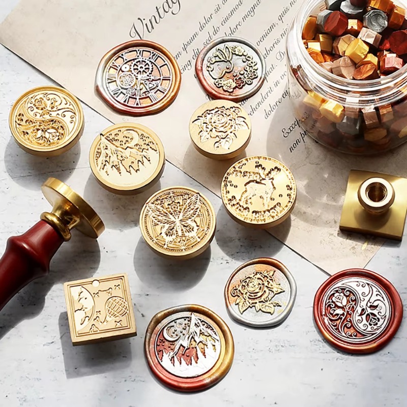 9 восковых печатей + 1 ручка,  – обзор и цена Wax Seal Stamp Set